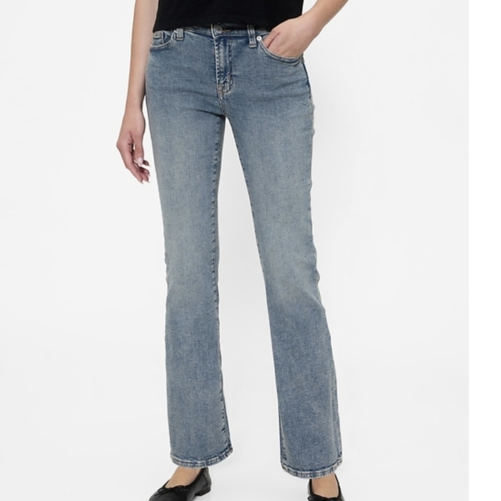 GAP Light Blue Baby Boot Cut Jeans for Women Stretch Double Button Sz 8/29